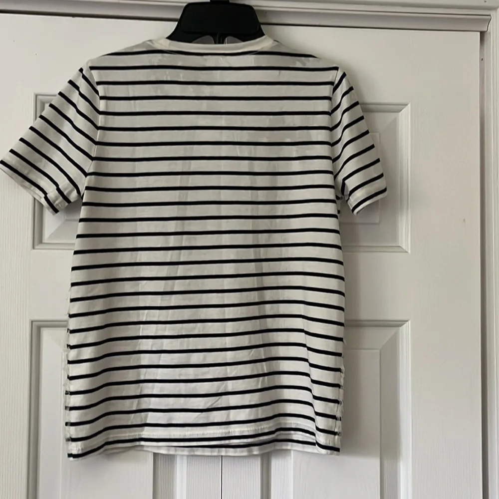 NWT J. Crew Sequin Stripe Tee Navy Blue & White XS - Picture 9 of 9